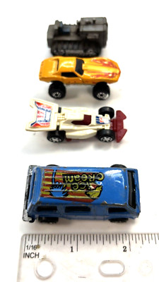 4 Vehicles Assorted Brands approx 2 inches long Lot AA