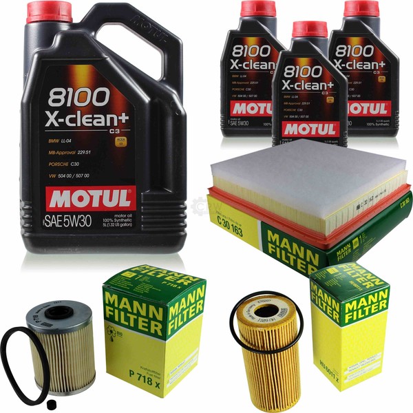 MANN-FILTER Inspektionspaket 8L Motul 8100 X-Clean+ 5W-30 FüR Opel Vivaro-image