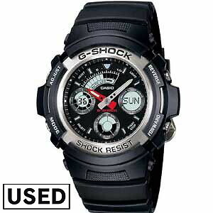 Used Casio G-Shock Standard Analog Digital Combination Model Black Aw-590-1Ajf