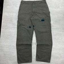 Vintage Carhartt Carpenter Pants 38x34 Moss Green Dungaree Heavy Canvas B11 MOS