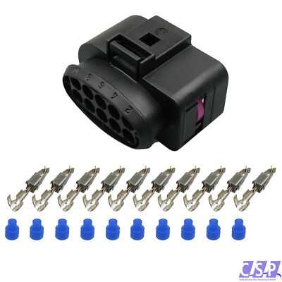 Stecker passt zu VW 1J0973735 Reparatursatz 10-pol 0,50²-1,00² z.B. Scheinwerfer