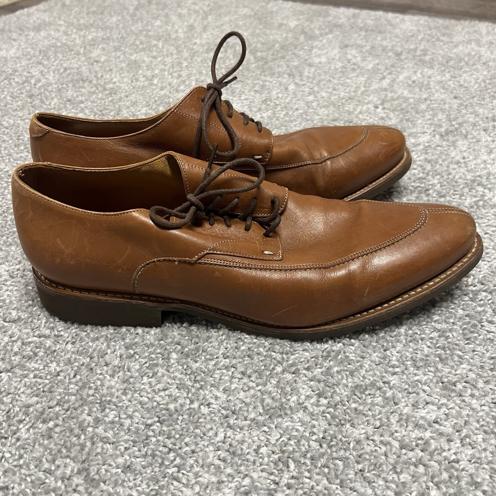 SAOLA PARABOOT scarpe eleganti uomo 9 5 marrone derby punta spaccata Cuir Cousu Goodyear Francia