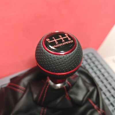 ROT LEDER MAZDASPEED 6G SCHALTKNAUF für MAZDA 2 3 6 MX-5 CX-3 CX-5 SPORT RX8 SKY