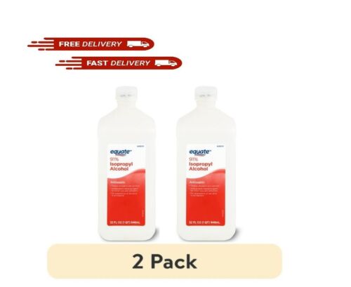 (2 Pack ) Antiseptic 91% Isopropyl Rubbing Alcohol Antibacterial 32 Oz