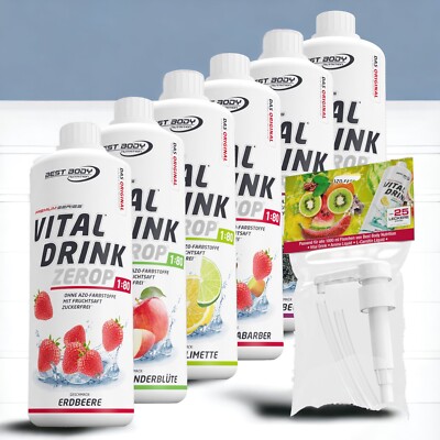 Best Body Nutrition Low Carb Vital Drink 1 Liter  Mineraldrink + BBN Dosierpumpe