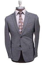 John Varvatos Collection Gray Small Check Wool Two Button Blazer Men’s SZ 38S