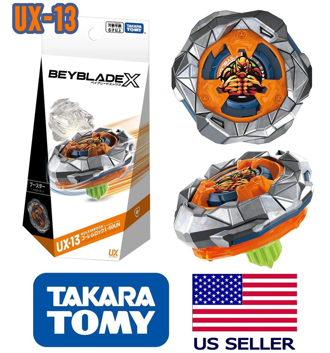 Takara Tomy Beyblade X UX-13 Golem Rock 1-60UN Booster 2025 IN