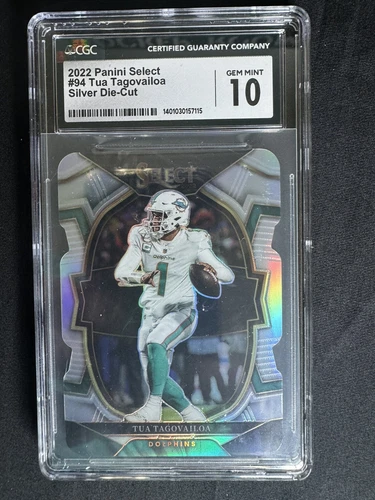2022 Panini Select - Concourse Silver Prizm Die -Cut #94 Tua Tagovailoa CGC 10