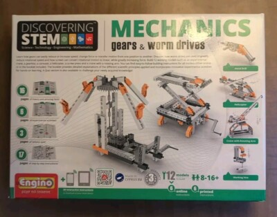 NEW! Engino Discovering STEM Mechanics: Gears and Worm Drives - 12 Models 