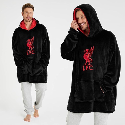 Liverpool F.C. Oversized Hoodie Blanket For Men, Snuggie fluffy hoody