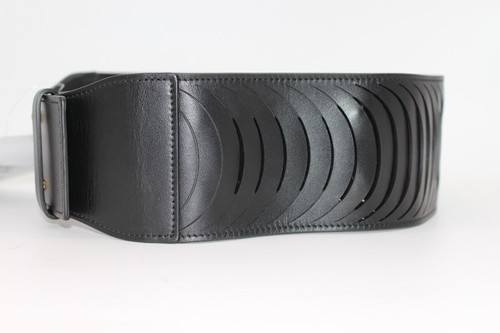 $595 Salvatore Ferragamo BLACK CALF Leather Belt Size 80 - Picture 9 of 11