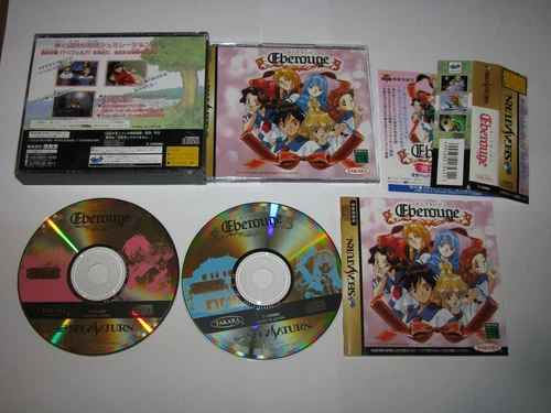 Eberouge Sega Saturn Japan import + spine card flyer US Seller