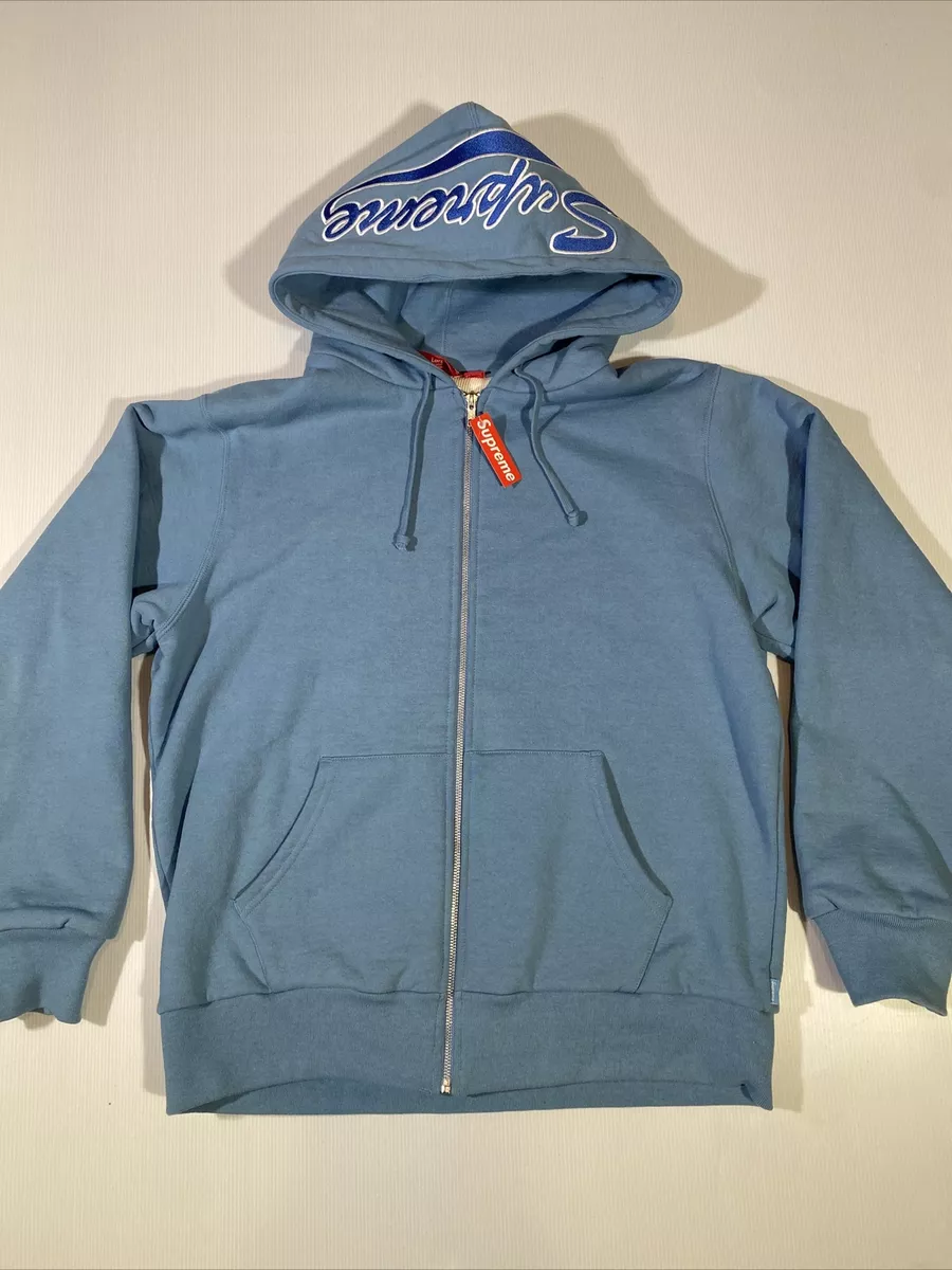 Supreme Thermal Zip Up Sweatshirt Dusty Blue. LARGE BRAND NEW WITH TAG &  BAG