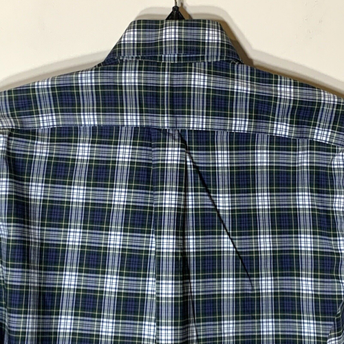 LL Bean Button Down Shirt Mens Small Slim Scotch Plaid Wrinkle Free 100% Cotton - Picture 8 of 12