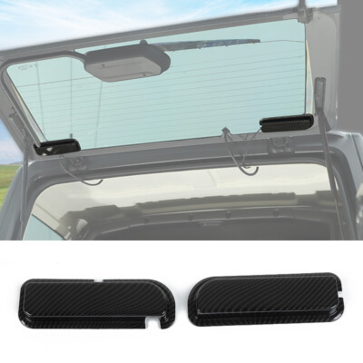 2xCarbon Rear Tailgate Glass Heating Wire Protect Cover For Jeep Wrangler JL 18+