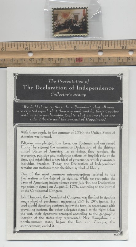 United States Declaration Of Independence Stamp - 4th Of July (NIP)
