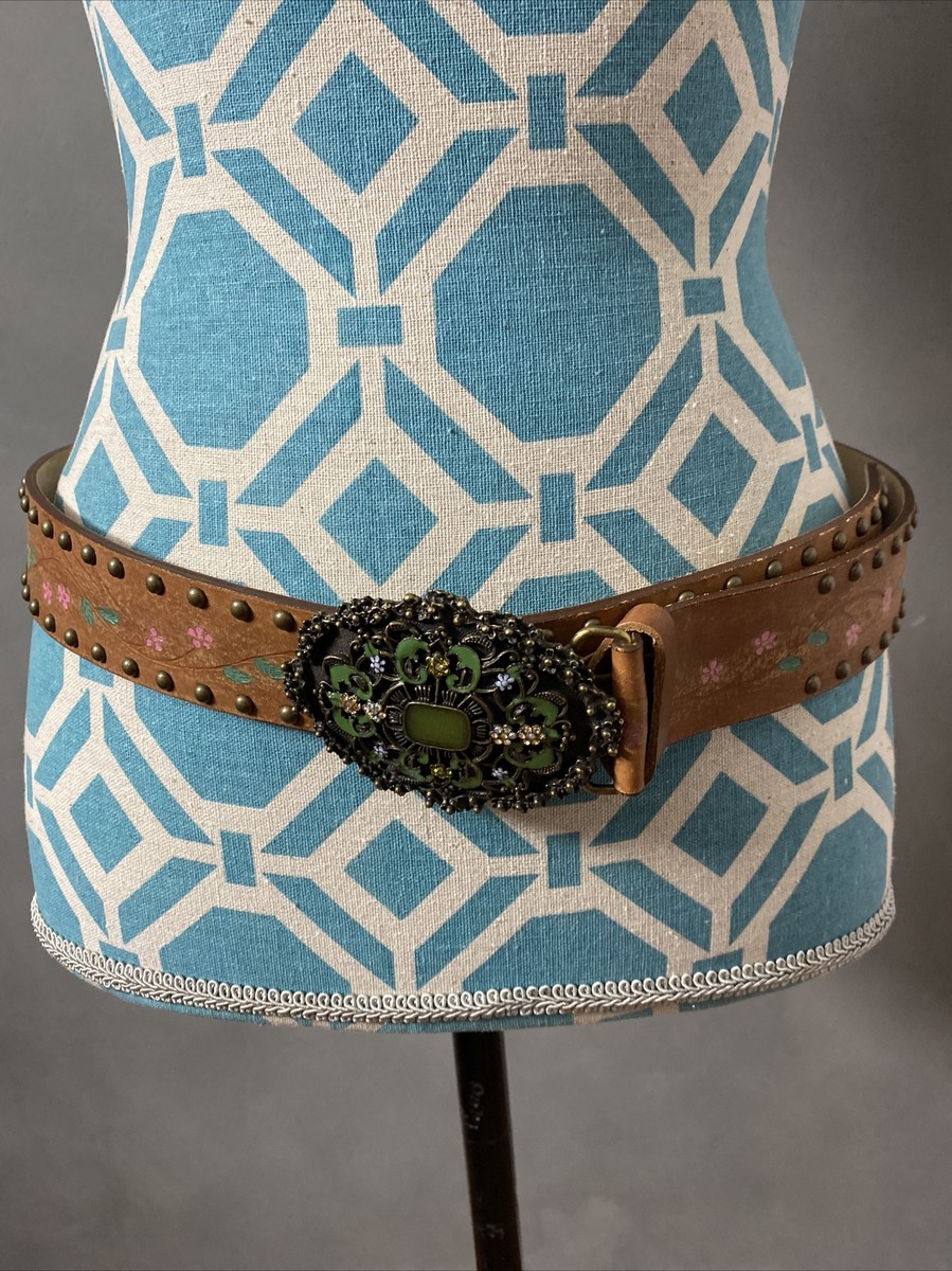 STREETS AHEAD Leather w Swarovski Crystal Studded Belt Size  display picture 1