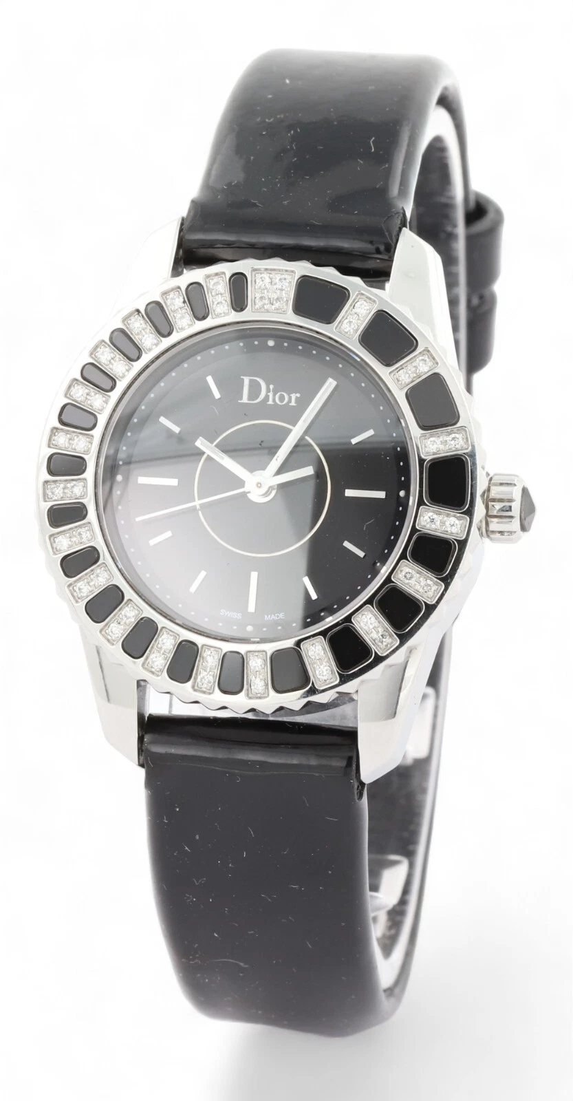 Lunette Christian DIOR Christal diamant et saphir noir   cuir noir CD112116