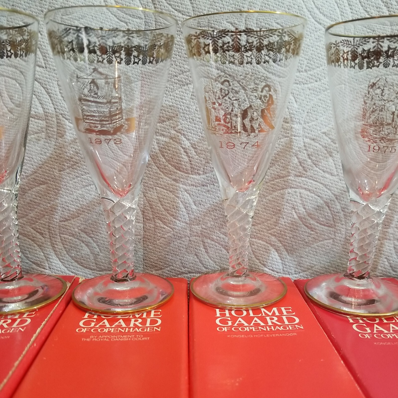 8 HOLMGAARD COPENHAGEN PORT Cordial WHISKEY SHOT Glasses Rare w/boxes Denmark B