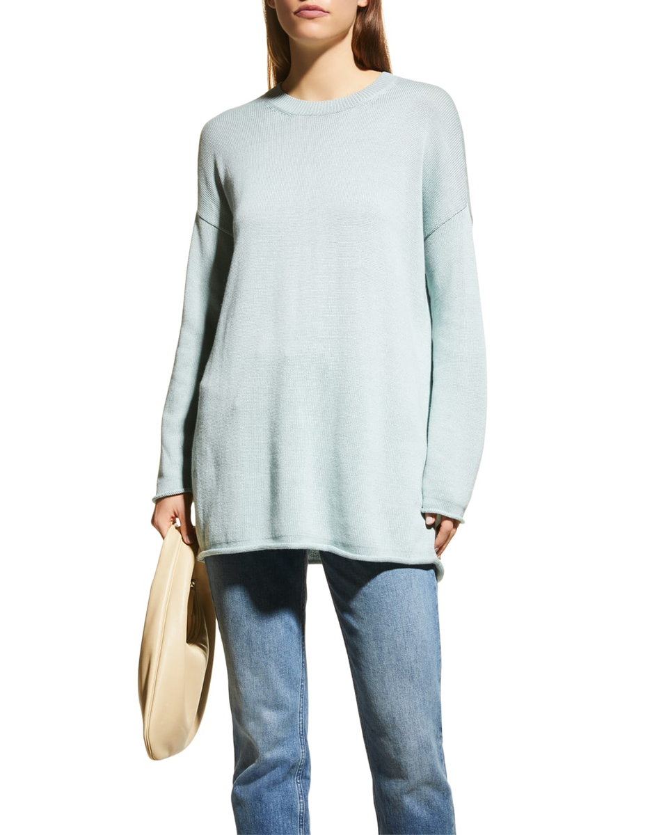 Eileen Fisher Crewneck Tunic Sweater, Style# F2BSP-W5833M, Size XL