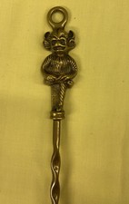 Vintage Toasting Fork - Brass - Devil Imp - Fire Burner BBQ - 18&rdquo; Straight Stem