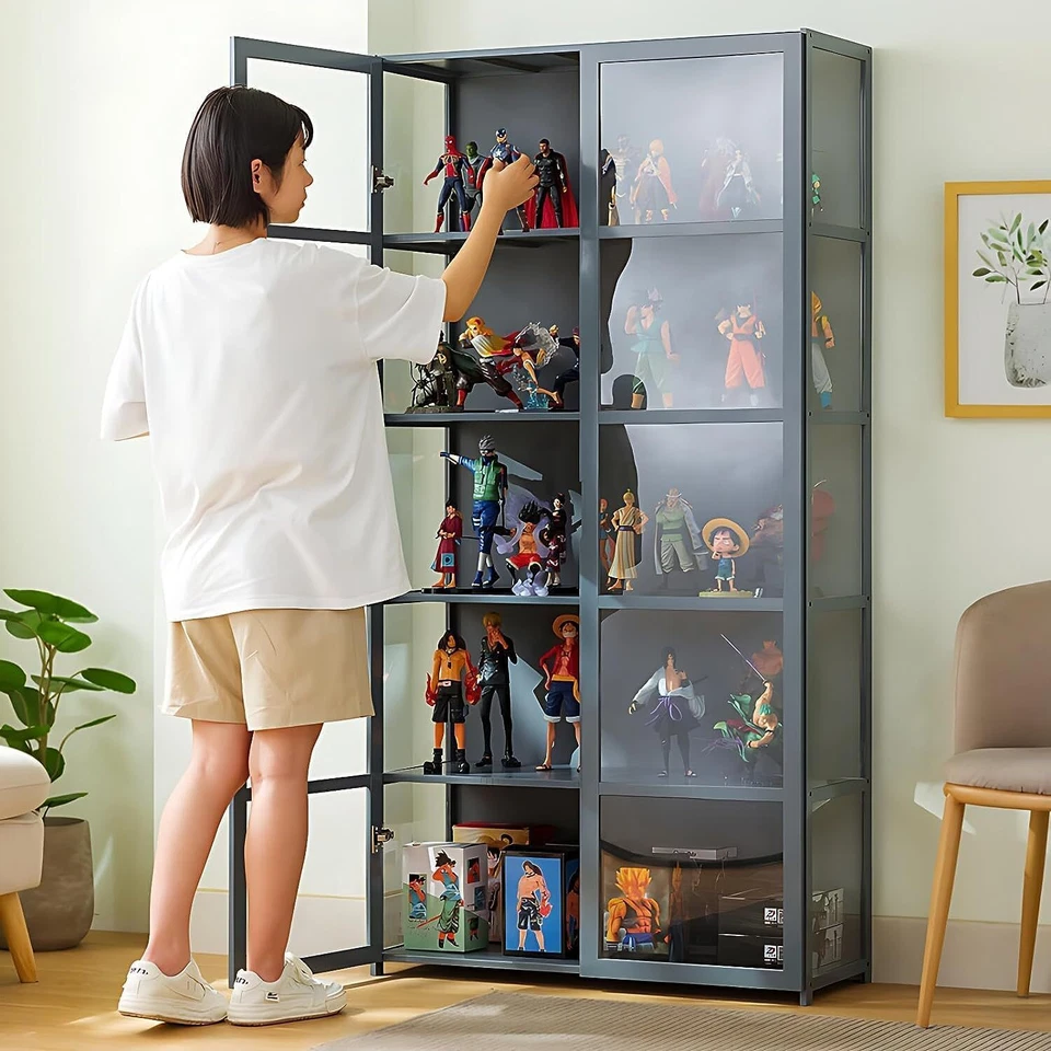 Display Storage Cabinet Display Cabinet Showcase with 4/5 Tier Storage Shelves - image 2 of 4
