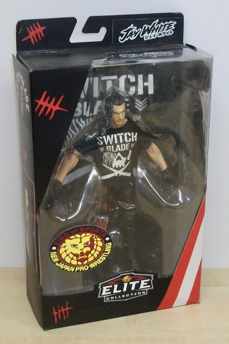 Custom Jay White wrestling figure w/ box and figure protector (AEW