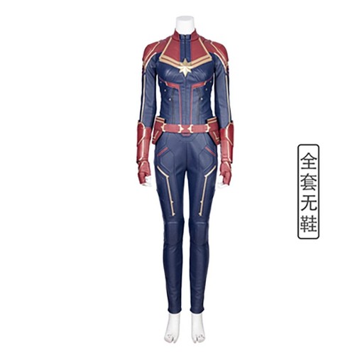 Marvel Costume Leather Captain Cosplay Carol Danvers Halloween Outfits Jumpsuit - Picture 13 of 16
