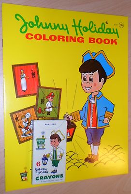 HOLIDAY INN Coloring Book - 1970 with box of 6 crayons Johnny Holiday Hotel NOS