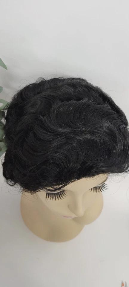 PELUCA CORTA RETRO FINGER WAVE NEGRA AÑOS 80 COSPLAY - MAGIC TOUCH PREMIUM SINTÉTICA Foto 4 de 4