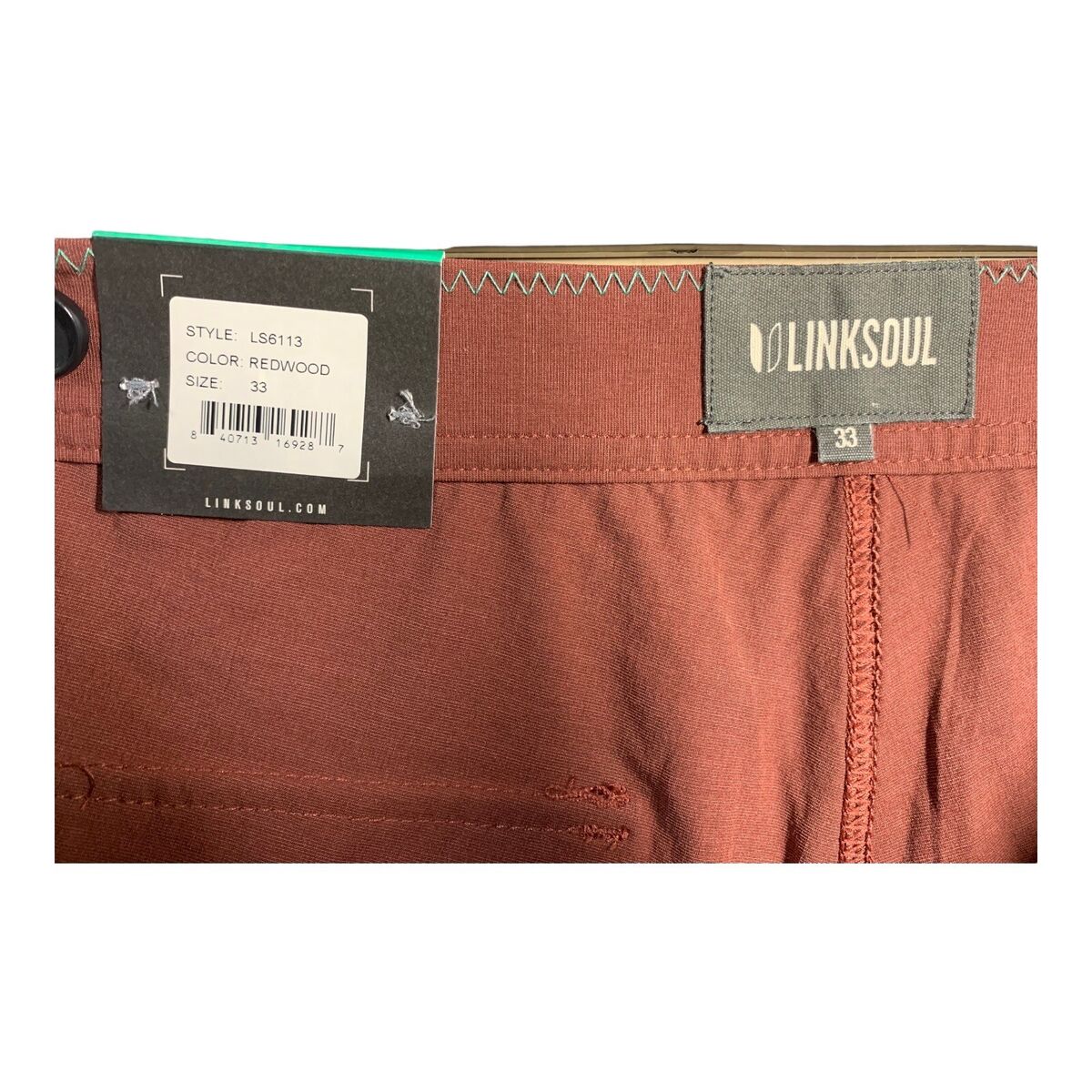 NWT Linksoul Boardwalker Men's 33 Redwood Shorts Style NWT Linksoul Boardwalker Men's 33 Redwood Shorts Style