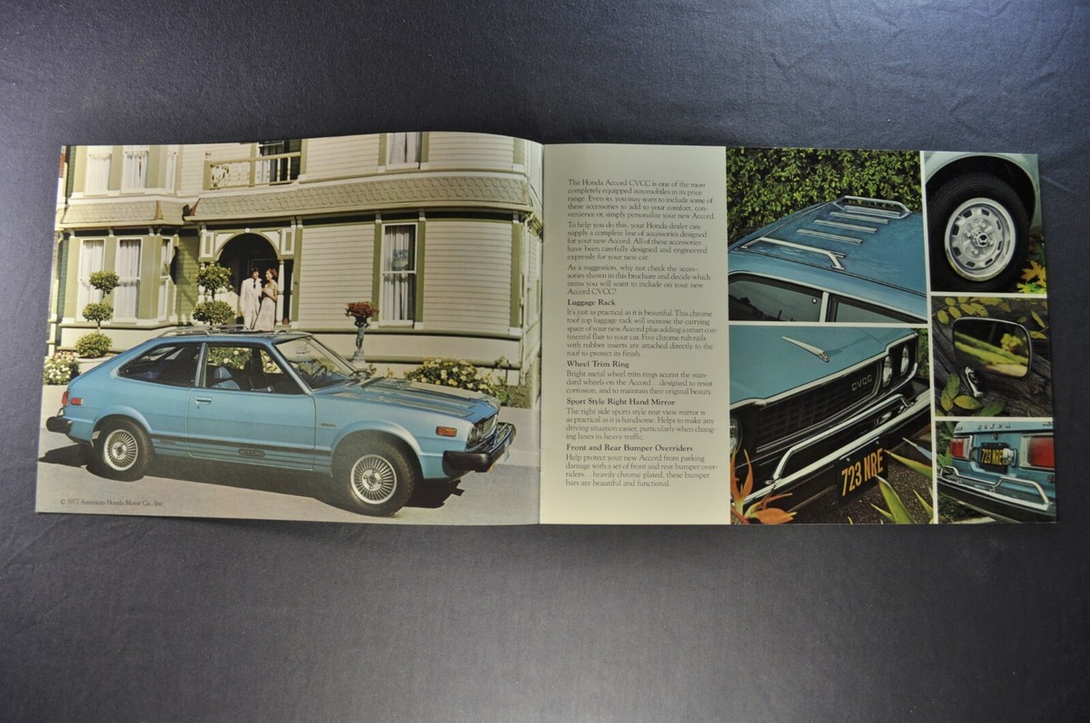 1977 Honda Accord Accessories Brochure CVCC Hatchback Excellent