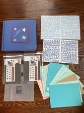 Creative Memories 7 x 7 Blue Shooting Stars Album  Bonus Stickers  Papers
