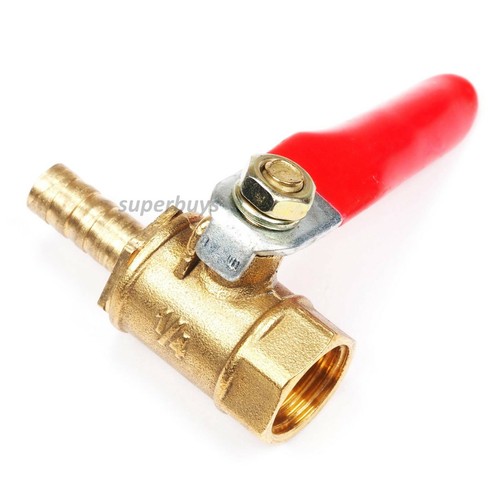 1/4" Male Brass To 8mm Hose Barb Shut Off Valve - Inline Ball Valve For Gas/Liquid