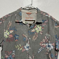 Tommy Bahama Relax Men s XL Button Up Shirt Floral Hawaiian Seersucker Cotton