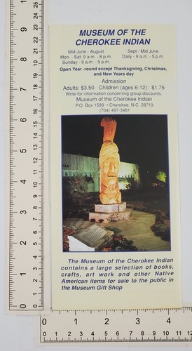 1990s Cherokee NC Museum of Indian Native American Vintage Travel Brochure - 第 4/4 張圖片
