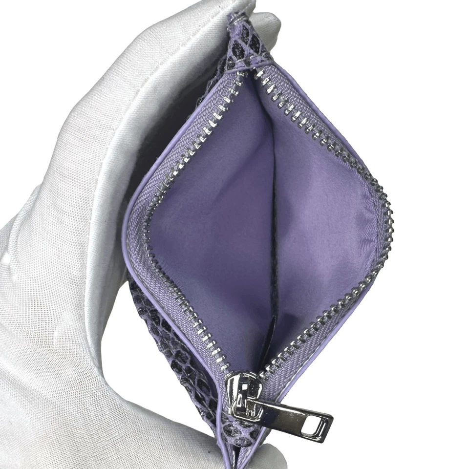 Urban Outfitters Lucy Delgado Tarjetero Cartera Púrpura Serpiente 5”x3.25” Cuero Vegano Foto 2 de 4