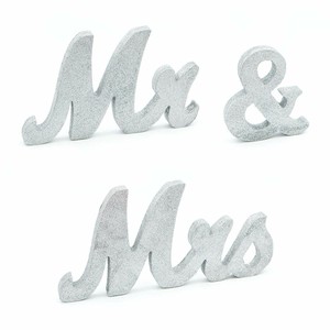 Mr And Mrs Table Sign For Wedding Wooden Letters Decor Glitter