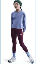 Nike Girls' Sportswear Classic High-Waisted Leggings Bordeaux Size S