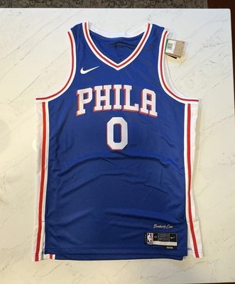 NWT Tyrese Maxey #0 Nike Jersey Men's XL 76ers Blue Phila Sixers