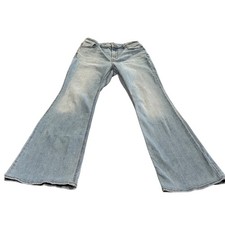 Old Navy High Rise Flare Jeans Light Wash Women Size 4 Distressed Denim