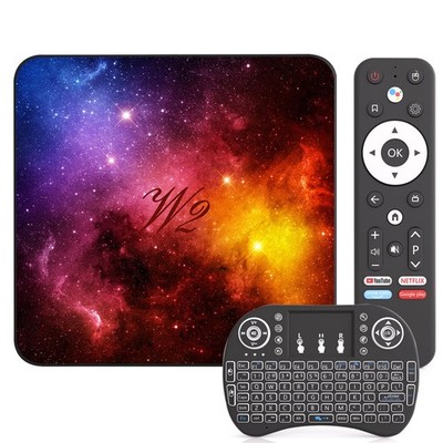 Android TV Box, Quad-Core 4GB RAM 128GB ROM, 8K UHD 3D, 4+128GB, schwarz orange