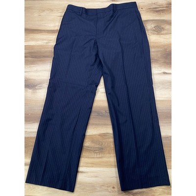 Banana Republic Trousers Mens 38x32 Classic Wool Modern Fit Navy Pinstripe Y2K