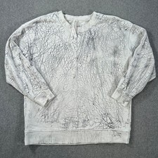 Lululemon Perfectly Oversized Crew Sweatshirt Women's 8 White/Gray Pattern