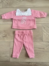 Baby Girls Up To 1 Month Pink River Island Trouser Set Outfit Bow GC