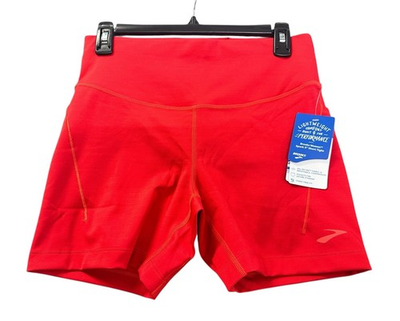 #ad NEW Brooks Women#x27;s Spark 5quot; Short Tight Athletic Shorts Salsa Red Size Medium M $15.00