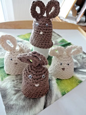 Häschen Eierwärmer   4er Set gehäkelt Handarbeit