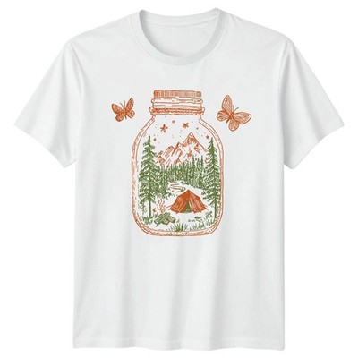 Camping Natur Jar Graphic Tee Outdoor Unisex T-Shirt Berge Wald Camp