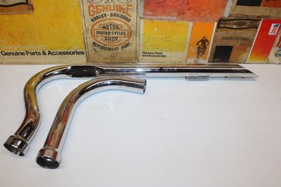 Harley-Davidson Panhead Exhaust Header Straight Pipe CHROME PAUGHCO NEW/Unused