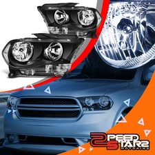2pcs Black Housing Clear Side Headlightlamp Leftright For 11-13 Dodge Durango